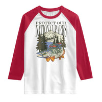 Protect Our National Parks Raglan Shirt Wildlife Fishing Outdoor Adventure Retro