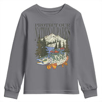 Protect Our National Parks Youth Sweatshirt Wildlife Fishing Outdoor Adventure Retro