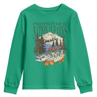 Protect Our National Parks Youth Sweatshirt Wildlife Fishing Outdoor Adventure Retro