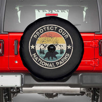 Protect Our National Parks Spare Tire Cover Bear Wildlife Retro Mountain Graphic