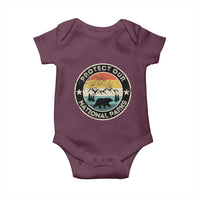 Protect Our National Parks Baby Onesie Bear Wildlife Retro Mountain Graphic