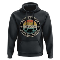 Protect Our National Parks Hoodie Bear Wildlife Retro Mountain Graphic