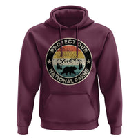 Protect Our National Parks Hoodie Bear Wildlife Retro Mountain Graphic