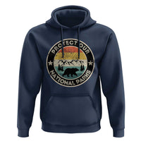 Protect Our National Parks Hoodie Bear Wildlife Retro Mountain Graphic