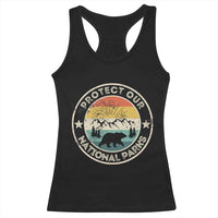 Protect Our National Parks Racerback Tank Top Bear Wildlife Retro Mountain Graphic