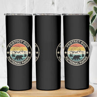 Protect Our National Parks Skinny Tumbler Bear Wildlife Retro Mountain Graphic