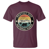Protect Our National Parks T Shirt Bear Wildlife Retro Mountain Graphic