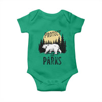 Protect Our Parks Baby Onesie Retro Bear Forest Nature Graphic