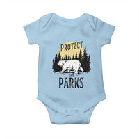 Protect Our Parks Baby Onesie Retro Bear Forest Nature Graphic