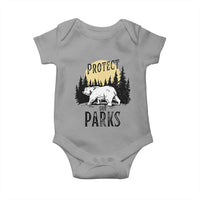 Protect Our Parks Baby Onesie Retro Bear Forest Nature Graphic