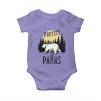 Protect Our Parks Baby Onesie Retro Bear Forest Nature Graphic