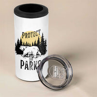 Protect Our Parks 4 in 1 Can Cooler Tumbler Retro Bear Forest Nature Graphic