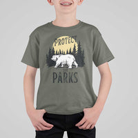 Protect Our Parks T Shirt For Kid Retro Bear Forest Nature Graphic