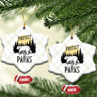 Protect Our Parks Ceramic Ornament Retro Bear Forest Nature Graphic - Wonder Print Shop