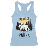 Protect Our Parks Racerback Tank Top Retro Bear Forest Nature Graphic