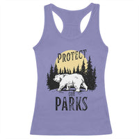 Protect Our Parks Racerback Tank Top Retro Bear Forest Nature Graphic