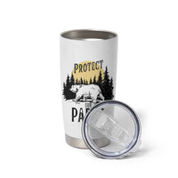 Protect Our Parks Tumbler Cup Retro Bear Forest Nature Graphic