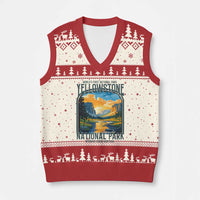 Yellowstone National Park V-Neck Knit Sweater Vest Worlds First NP Retro Vintage Graphic - Wonder Print Shop