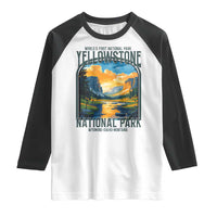 Yellowstone National Park Raglan Shirt Worlds First NP Retro Vintage Graphic