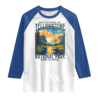 Yellowstone National Park Raglan Shirt Worlds First NP Retro Vintage Graphic