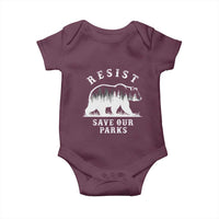 Resist Save Our Parks Baby Onesie Bear US National Parks Wildlife Nature