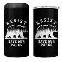 Resist Save Our Parks 4 in 1 Can Cooler Tumbler Bear US National Parks Wildlife Nature