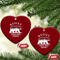 Resist Save Our Parks Ceramic Ornament Bear US National Parks Wildlife Nature - Wonder Print Shop