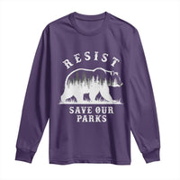 Resist Save Our Parks Long Sleeve Shirt Bear US National Parks Wildlife Nature