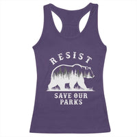Resist Save Our Parks Racerback Tank Top Bear US National Parks Wildlife Nature