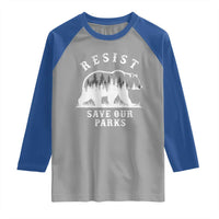 Resist Save Our Parks Raglan Shirt Bear US National Parks Wildlife Nature