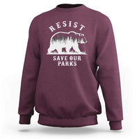 Resist Save Our Parks Sweatshirt Bear US National Parks Wildlife Nature