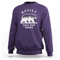 Resist Save Our Parks Sweatshirt Bear US National Parks Wildlife Nature