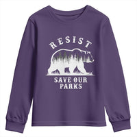 Resist Save Our Parks Youth Sweatshirt Bear US National Parks Wildlife Nature