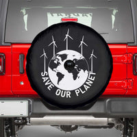 Save Our Planet Spare Tire Cover Wind Power Electricity Earth Day 2025