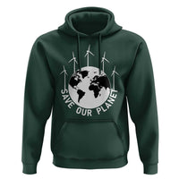 Save Our Planet Hoodie Wind Power Electricity Earth Day 2025