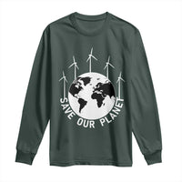 Save Our Planet Long Sleeve Shirt Wind Power Electricity Earth Day 2025