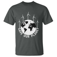 Save Our Planet T Shirt Wind Power Electricity Earth Day 2025
