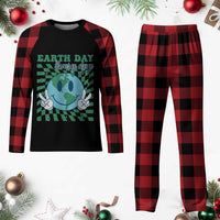 Earth Day Everyday Plaid Pajama Set Smile Face Hippie Planet Anniversary - Wonder Print Shop