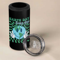 Earth Day Everyday 4 in 1 Can Cooler Tumbler Smile Face Hippie Planet Anniversary
