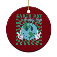 Earth Day Everyday Ceramic Ornament Smile Face Hippie Planet Anniversary - Wonder Print Shop