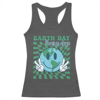 Earth Day Everyday Racerback Tank Top Smile Face Hippie Planet Anniversary