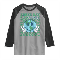 Earth Day Everyday Raglan Shirt Smile Face Hippie Planet Anniversary