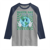 Earth Day Everyday Raglan Shirt Smile Face Hippie Planet Anniversary