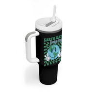 Earth Day Everyday Tumbler With Handle Smile Face Hippie Planet Anniversary