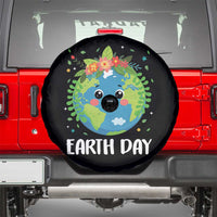 Happy Earth Day Spare Tire Cover Cute Earth With Floral