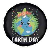 Happy Earth Day Spare Tire Cover Cute Earth With Floral