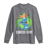 Happy Earth Day Long Sleeve Shirt Cute Earth With Floral