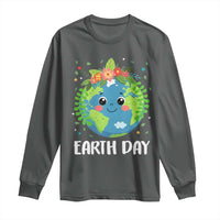 Happy Earth Day Long Sleeve Shirt Cute Earth With Floral