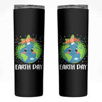 Happy Earth Day Skinny Tumbler Cute Earth With Floral