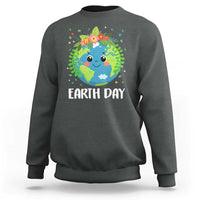 Happy Earth Day Sweatshirt Cute Earth With Floral
